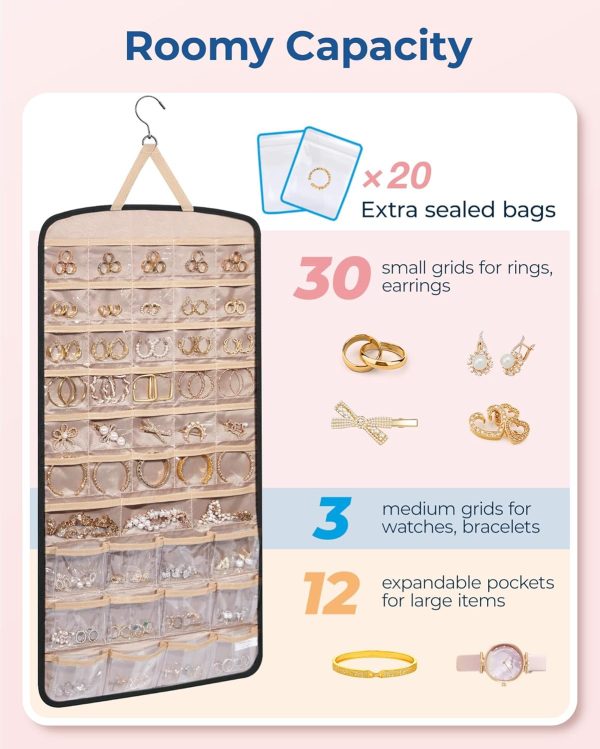 BAGSMART Hanging Jewelry Organizer, Necklace Holder Anti-tangle Earrings - Image 3