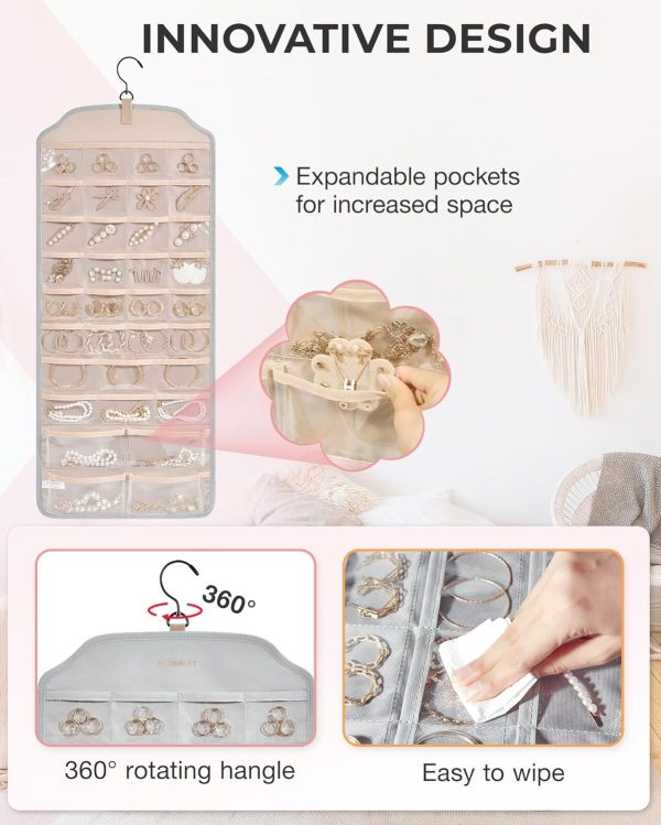 BAGSMART Hanging Jewelry Organizer, Jewelry Holder Organizer Accessories - Image 3