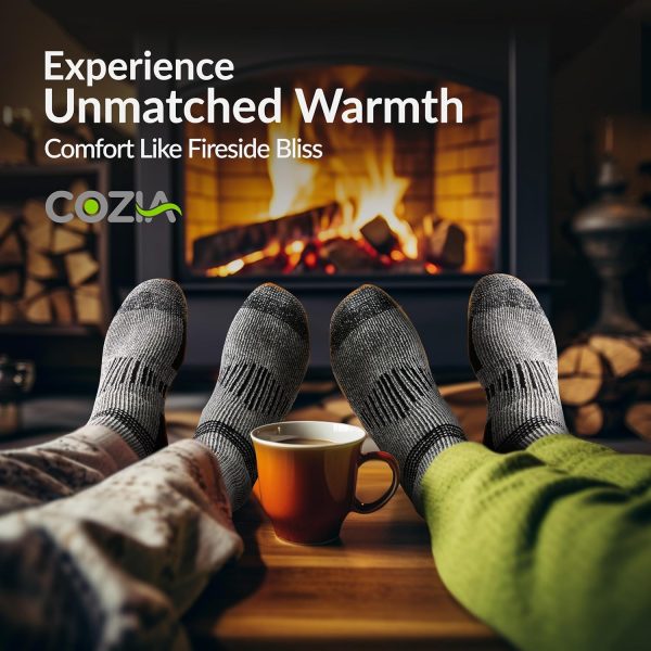 COZIA Merino Wool Socks for Men and Women Warm thermal Boot Hiking Socks 3 - Image 2