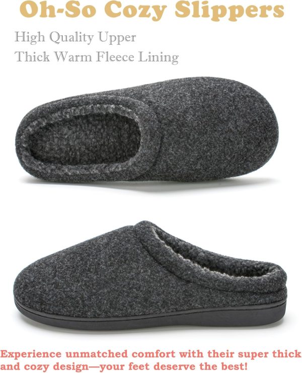 Memory Foam House Slippers for Men Indoor Outdoor Non-Slip Rubber Soles - Image 4