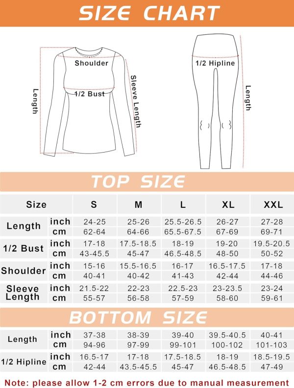 URATOT 3 Sets Women's Thermal Underwear Set Fleece Lined Long Johns Thermal - Image 2