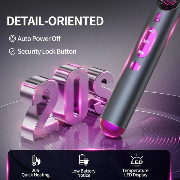 Cordless Hair Straightener Brush, Portable Hair Straightener for - Image 9