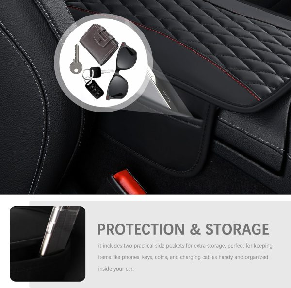 Patchwork Leather Center Console Covers for Cars,Upgraded Arm Rest Cover - Image 5