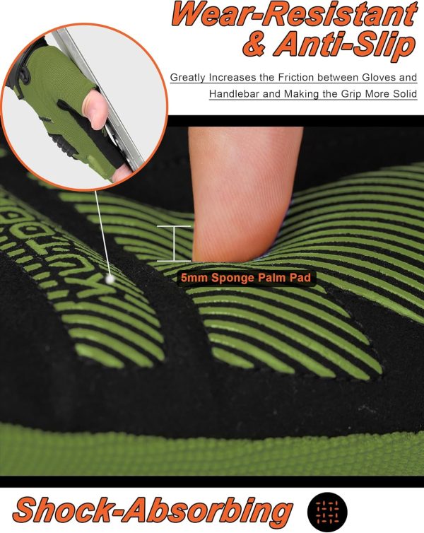 KUTOOK Cycling Gloves for Men Women Half Finger Mountain Road Breathable - Image 3