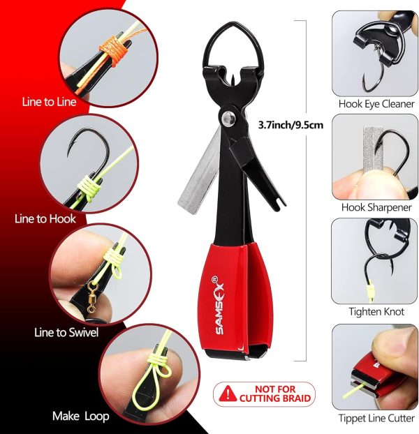 SAMSFX Fishing Knot Tying Tool, Multifunctional Fly Fshing Nippers, Quickly - Image 2