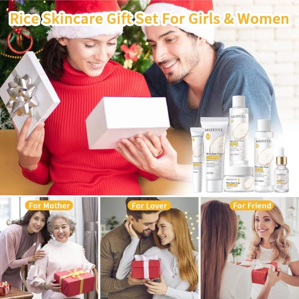 Rice Skin Care Set For Women, 6PCS Gentle Moisturizing Face Care Set With - Image 7