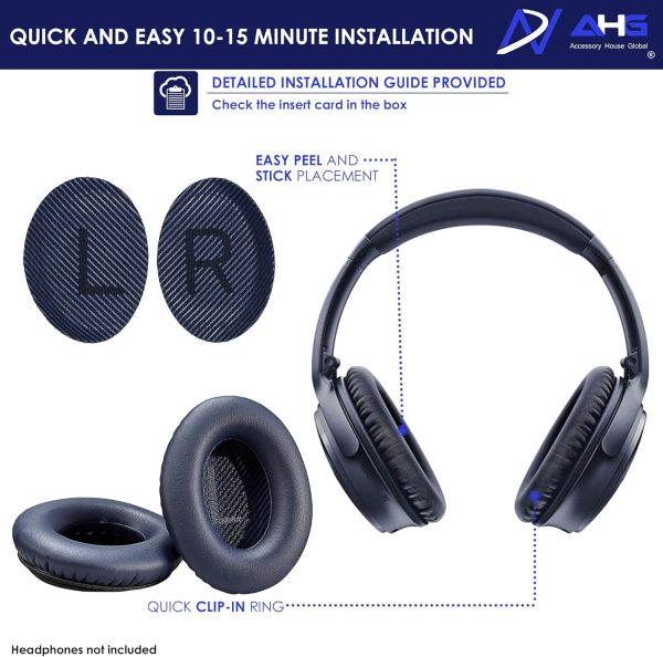 AHG QC35 Replacement Ear Pads / QC35 ii Ear Pads Cushion Blue Compatible - Image 7