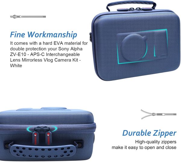 XANAD Hard Case for Sony Alpha ZV-E10/ZV-E10L/ ZV-1/ZV-1F Camera Vlogger - Image 5