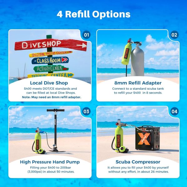 SMACO Scuba Tank Diving Gear for Diver 1L Mini Scuba Tank Small Diving - Image 7