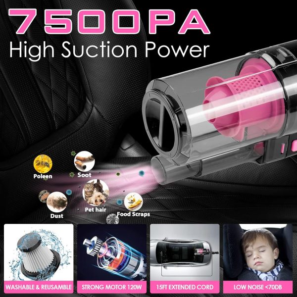 Viewsun 17pcs Car Cleaning Kit, Pink Car Interior Detailing Kit with High - Image 2
