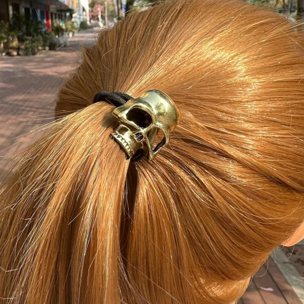 4pcs Metal Skull Hair Ties Hair Scrunchies for Women Girls, Elegant Y2K - Image 9