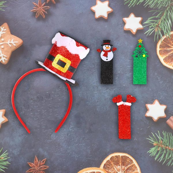 Christmas Headbands Christmas Hat Hair Accessories for Women Men Snowman - Image 2