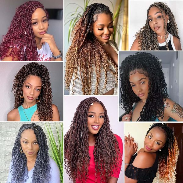 24 Inch 8 Packs Goddess Locs Crochet Hair Natural Looking, Bohemian River - Image 6