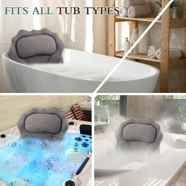 Bath Pillow RUVINCE Ergonomic Luxury Bathtub Pillow with Head,Neck, - Image 7