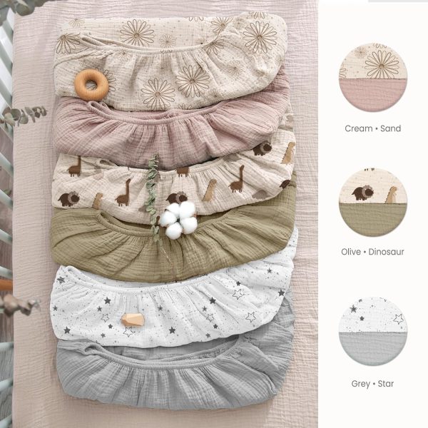 Lulu moon Muslin Crib Sheets - Fitted Crib Mattress Sheets for Boys and - Image 2