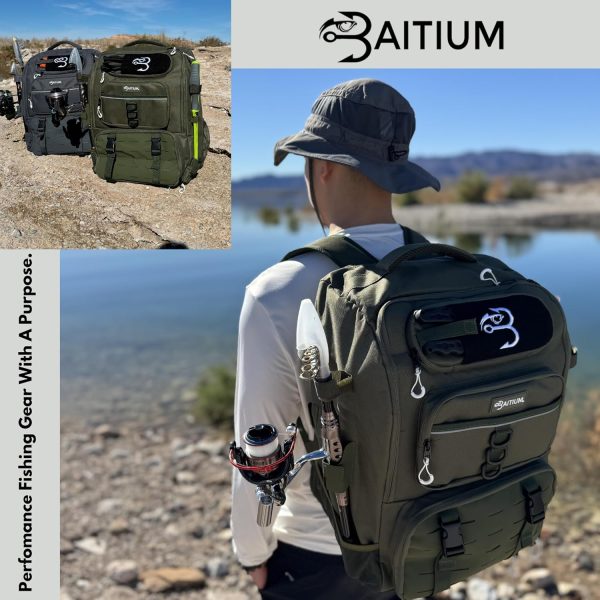 Fishing Backpack, Fishing Tackle Backpack With Rod Holders, 40L Tackle Bag - Image 6