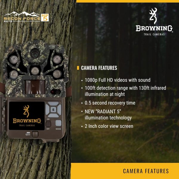 Browning Trail Cameras Recon Force Elite HP5 - BTC-7E-HP5 - Game Camera, - Image 4