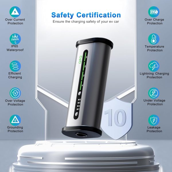 QPQ Level 2 EV Charger 32A 240V NEMA 14-50P, Portable Electric Vehicle - Image 4
