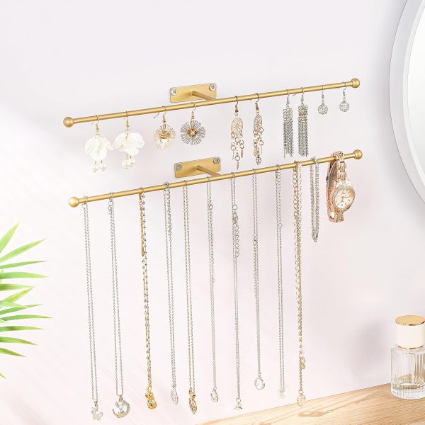 Wall Hanging Jewelry Organizer: 12.6'' Necklace Holder for Earring, - Image 5