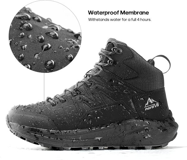 NORTIV 8 Men's Hiking Boots Waterproof Lightweight Mountaineering Outdoor - Image 3