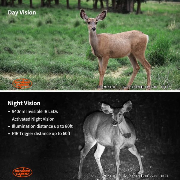 20MP Mini Trail Camera,1080P Hunting Trail Camera with No Glow 940nm Night - Image 6