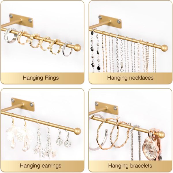 Wall Hanging Jewelry Organizer: 12.6'' Necklace Holder for Earring, - Image 2