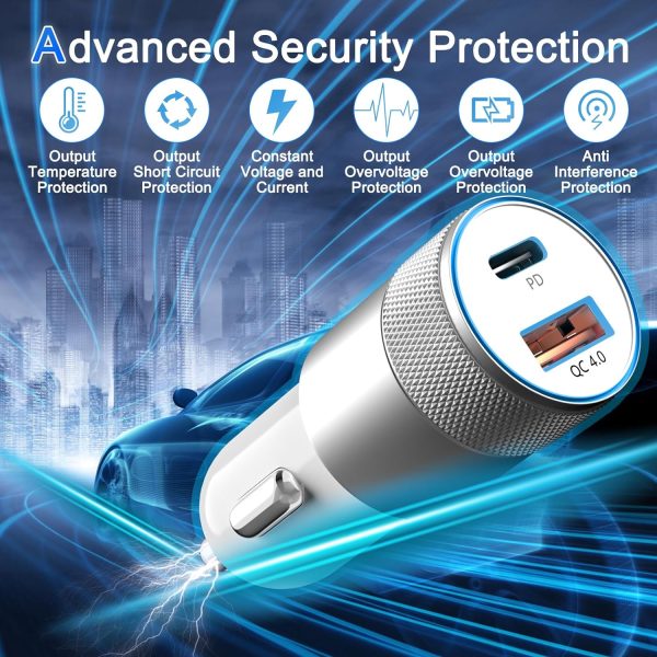 Car Charger, [Apple MFi Certified] 48W Cigarette Lighter iPhone Car Charger - Image 3