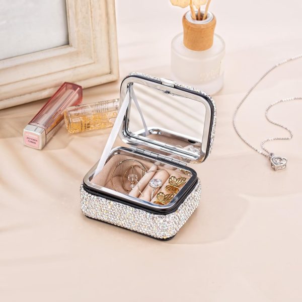 Mini Bling Travel Jewelry Organizer Portable Small Jewelry Storage Box - Image 3