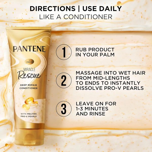 Pantene Miracle Rescue Deep Conditioner - Melting Pro-V Pearls for Dry, - Image 6