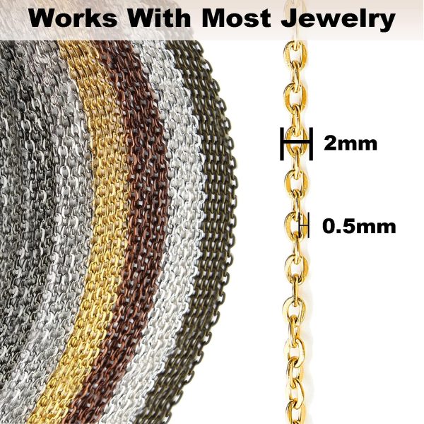 Jishi Chains Jewelry Making Supplies, 60ft Cable Link Chains for Making - Image 3