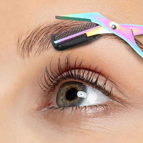 3Pcs Eyebrow Trimmer Scissor with Comb Professional Precision Eyebrow - Image 7
