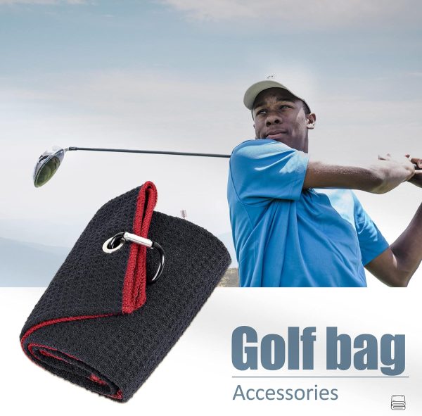 Mile High Life Microfiber Waffle Pattern Tri-fold Golf Towel | Brush Tool - Image 4