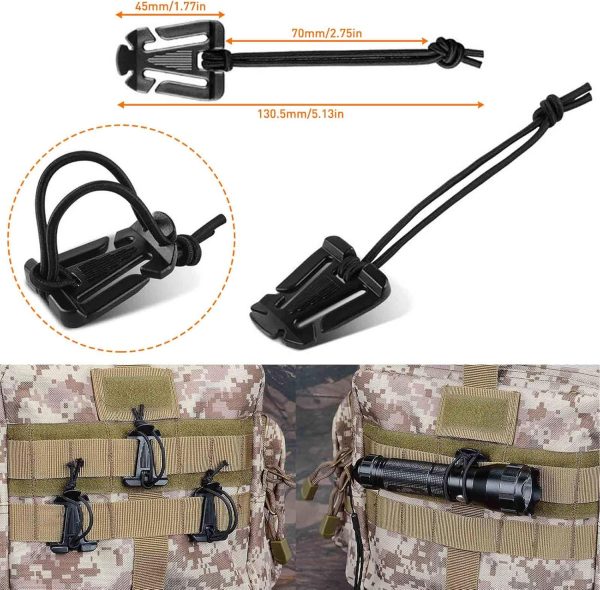 Molle Backpack Attachments Kit of 28 Accessories, D-Ring Grimloc Locking - Image 5