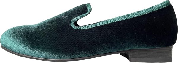 Justar Men's Velvet Loafers Slip-on Dress Shoes with Gold Buckle Penny - Image 4