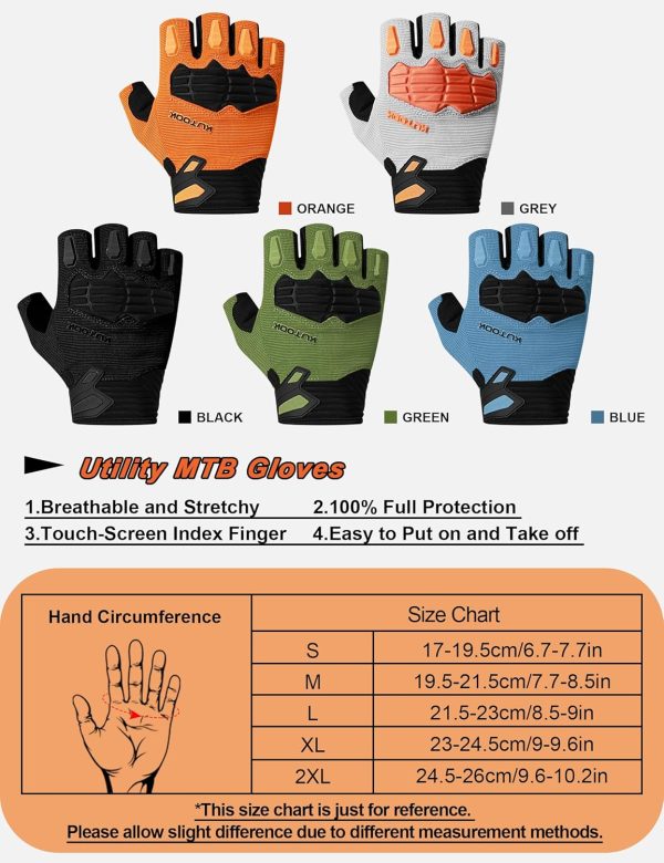 KUTOOK Cycling Gloves for Men Women Half Finger Mountain Road Breathable - Image 6
