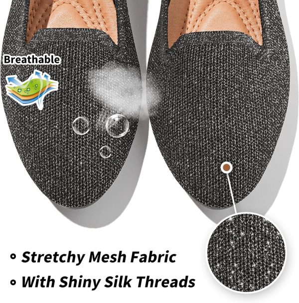BABUDOG Women's Sparkly Flats Shoes Shiny Mesh Loafers Shoes Soft Memory - Image 2