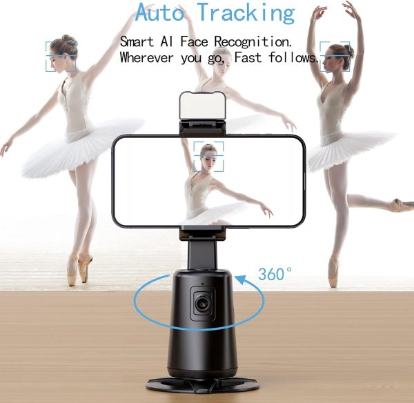 Auto Face Tracking Tripod for Phone,No App Required, 360° Rotation Stand - Image 2