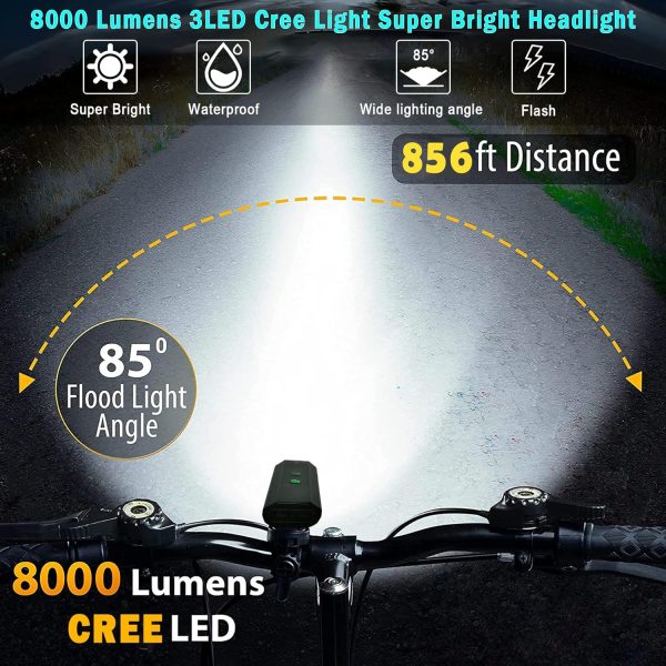 Victagen Super Bright Bike Lights 8000 Lumen for Night Riding, Super Bright - Image 5