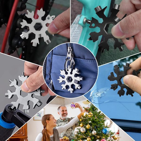 5PCS 18-in-1 Snowflake Multi-tool, Stainless Steel Snowflake Multitool - Image 7