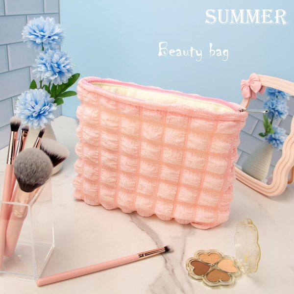 PAZIMIIK Floral Makeup Bag Large Cotton Zipper Pouch for Purse Travel - Image 2