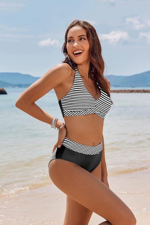 AI'MAGE Women's High Waisted Bikini Sets Tummy Control Swimsuits 2025 Two - Image 3