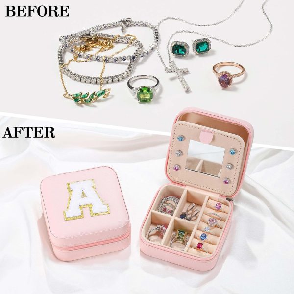 Parima Preppy Travel Jewelry Box - Personalized Trendy Letter Jewelry - Image 2