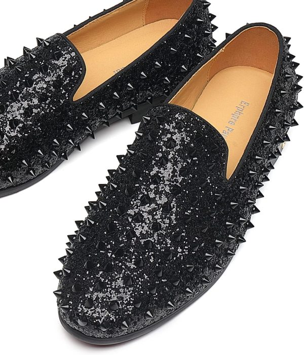 Men's Studded Loafers Spikes Rivets Luxury Dress Wedding Party Prom Shoes - Image 3