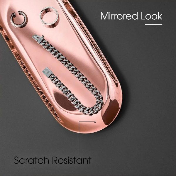 Rose Gold Jewelry Tray | 9 Inch Long Decorative Vanity or Bathroom Tray | - Image 5