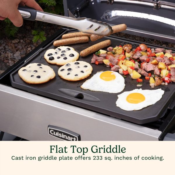 Cuisinart CGG-403 3-in-1 Grill, Griddle and Pizza Oven, Stainless Steel - Image 4