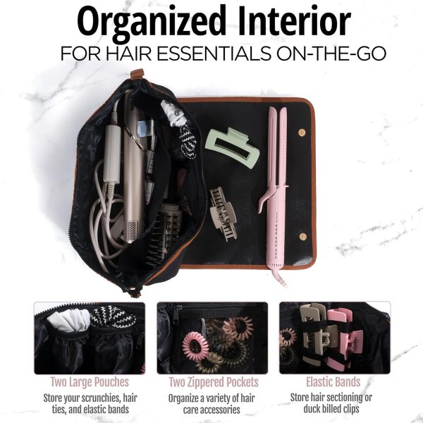Hair Tools Travel Bag with Heat Resistant Mat, Large Hot Tool Organizer Bag - Image 3