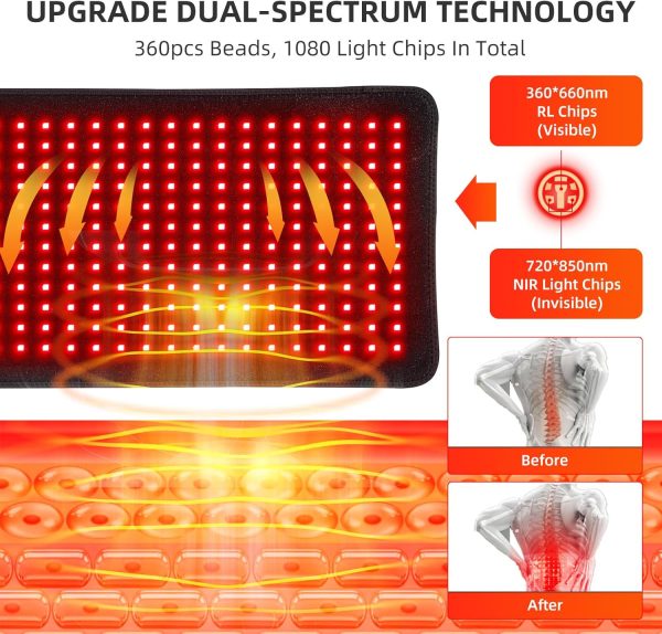 Red Infrared Light Therapy Mat for Body, 31.75" x 11.5" Red Light Pad - Image 3