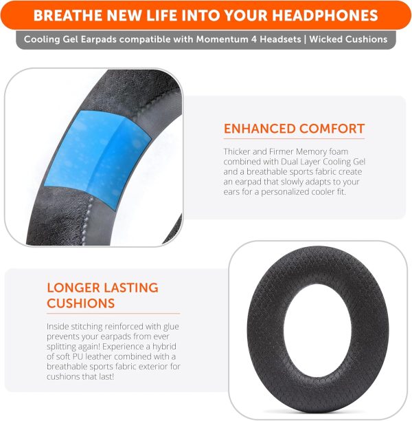 WC Freeze Momentum 4 - Cooling Gel Earpads for Sennheiser Momentum 4 - Image 4