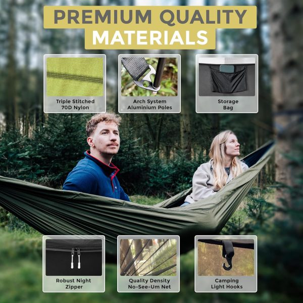 Miztli Camping Hammock -Portable Hammock w/Spacious Net & Tree Straps - Image 5