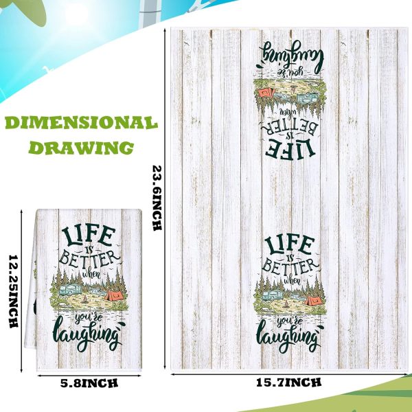 Oudain 6 Pieces Camping Kitchen Towels Camping Decor Dish Towels Kitchen - Image 3